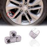 Brand New 4PCS Silver Dice Tire/Wheel Stem Air Valve CAPS Covers Set Universal Fitment
