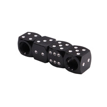 Load image into Gallery viewer, Brand New 4PCS Black Dice Tire/Wheel Stem Air Valve CAPS Covers Set Universal Fitment