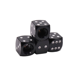Brand New 4PCS Black Dice Tire/Wheel Stem Air Valve CAPS Covers Set Universal Fitment