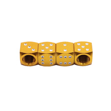Load image into Gallery viewer, Brand New 4PCS Gold Dice Tire/Wheel Stem Air Valve CAPS Covers Set Universal Fitment