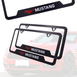 Brand New Universal 2PCS Ford Mustang Metal Black License Plate Frame