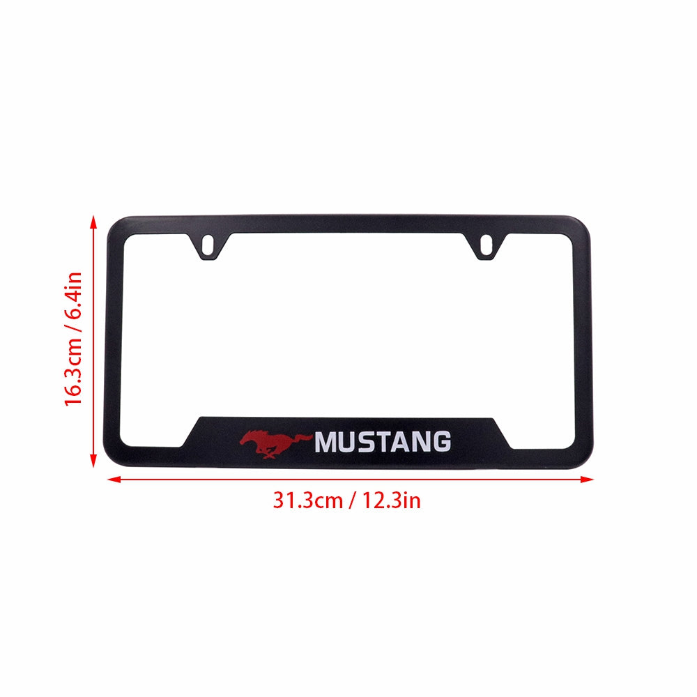 Brand New Universal 2PCS Ford Mustang Metal Black License Plate Frame