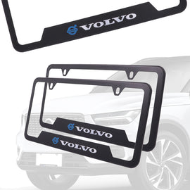 Brand New Universal 2PCS Volvo Metal Black License Plate Frame
