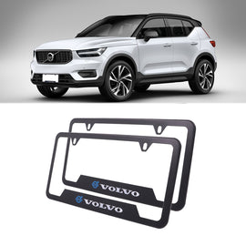 Brand New Universal 2PCS Volvo Metal Black License Plate Frame