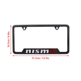 Brand New Universal 2PCS NISMO Metal Carbon Fiber Style License Plate Frame