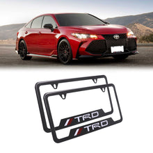 Load image into Gallery viewer, Brand New Universal 2PCS TRD Metal Carbon Fiber Style License Plate Frame