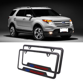 Brand New Universal 2PCS Ford Racing Metal Carbon Fiber Style License Plate Frame