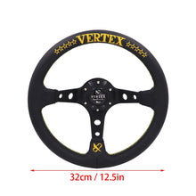 Load image into Gallery viewer, Brand New 330mm 13&quot; Vertex Leather Deep Dish Steering Wheel OMP MOMO Racing Yellow Stitch