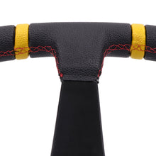 Load image into Gallery viewer, Brand New 350mm 14" Deep Dish Racing Mugen Black Steering Wheel PVC Leather Black Spoke