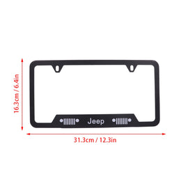 Brand New Universal 2PCS JEEP Metal Black License Plate Frame