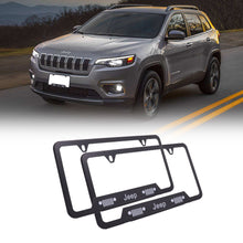 Load image into Gallery viewer, Brand New Universal 2PCS JEEP Metal Black License Plate Frame