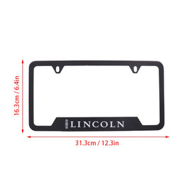 Brand New Universal 2PCS Lincoln Metal Black License Plate Frame