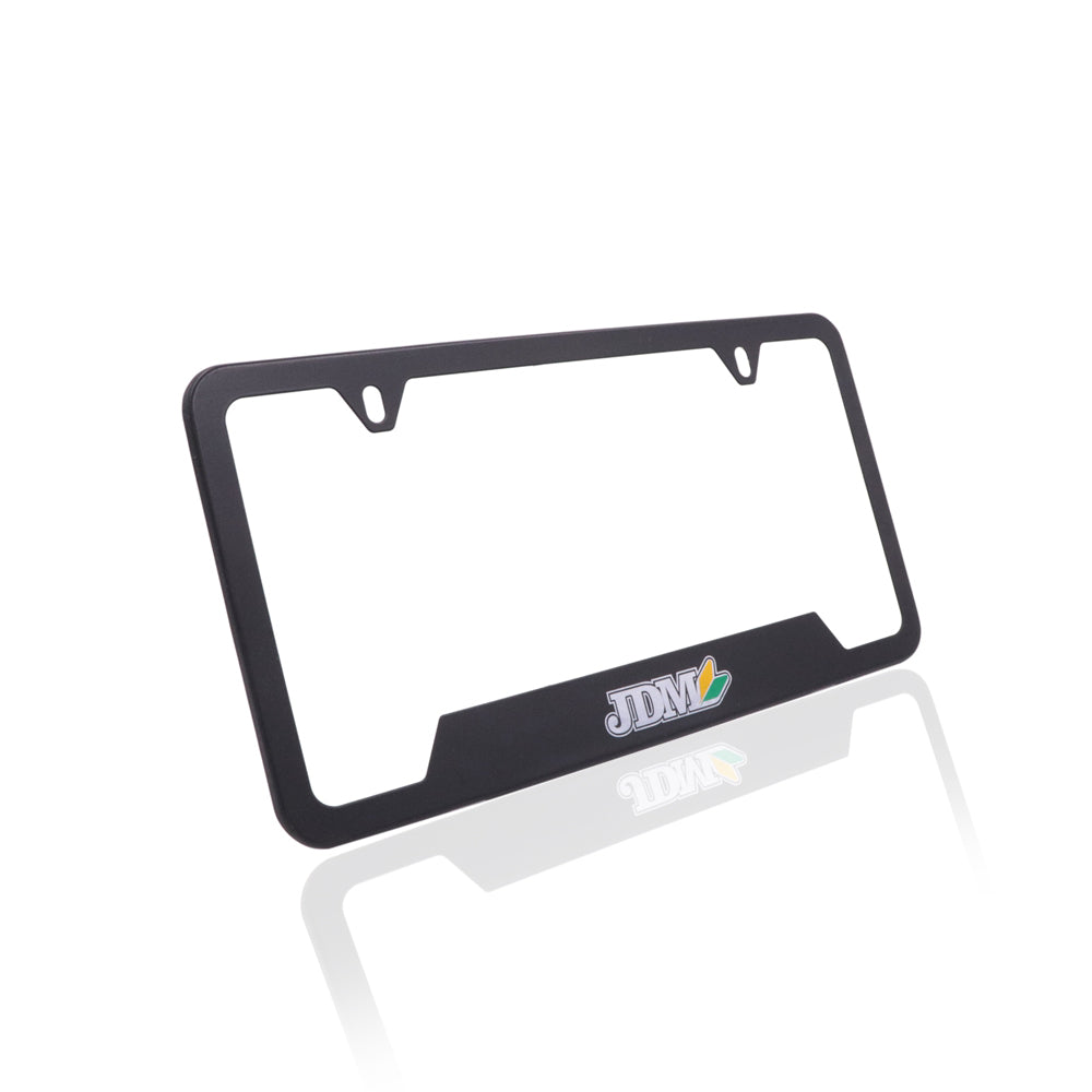 Brand New Universal 2PCS JDM BEGINNER LEAF Metal Black License Plate Frame