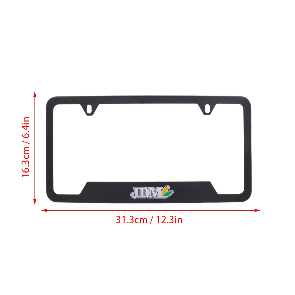 Brand New Universal 2PCS JDM BEGINNER LEAF Metal Black License Plate Frame