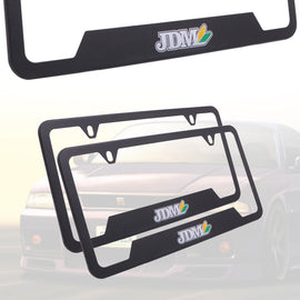 Brand New Universal 2PCS JDM BEGINNER LEAF Metal Black License Plate Frame