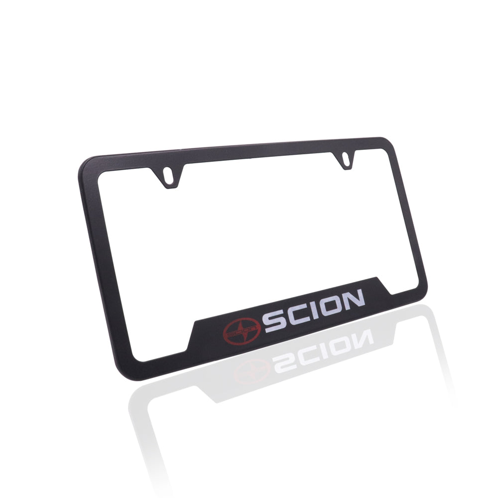 Brand New Universal 2PCS SCION Metal Black License Plate Frame