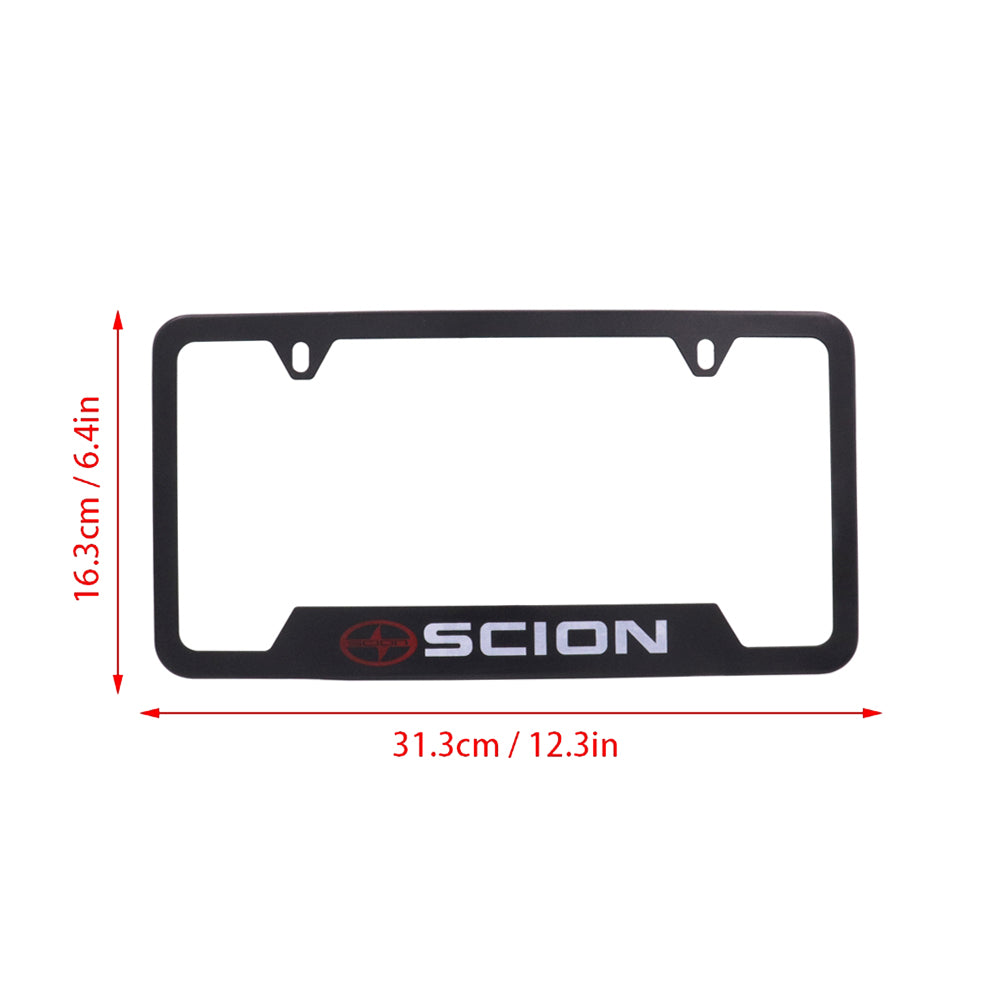Brand New Universal 2PCS SCION Metal Black License Plate Frame