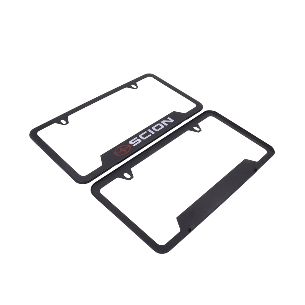 Brand New Universal 2PCS SCION Metal Black License Plate Frame