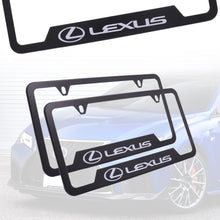 Load image into Gallery viewer, Brand New Universal 2PCS LEXUS Metal Black License Plate Frame