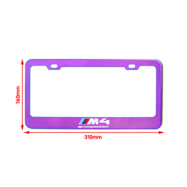 Brand New 1PCS UNIVERSAL BMW M4 COMPETITION Neo Chrome Stainless Steel License Plate Frame