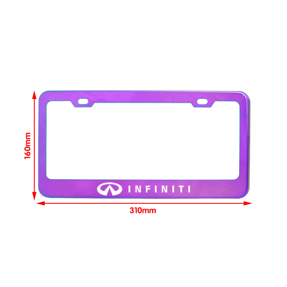 Brand New 1PCS UNIVERSAL INFINITI Neo Chrome Stainless Steel License Plate Frame