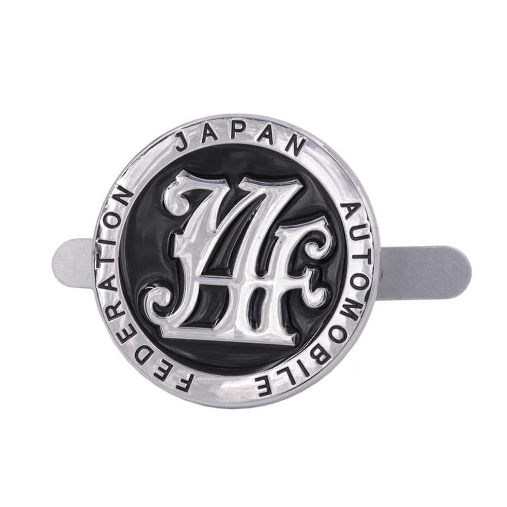 Brand New Universal Japan Automobile Federation JAF METAL Black Emblem Badge Cars Front Grille