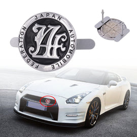 Brand New Universal Japan Automobile Federation JAF METAL Black Emblem Badge Cars Front Grille