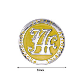 Brand New Universal Japan Automobile Federation JAF METAL Yellow Emblem Badge Cars Front Grille