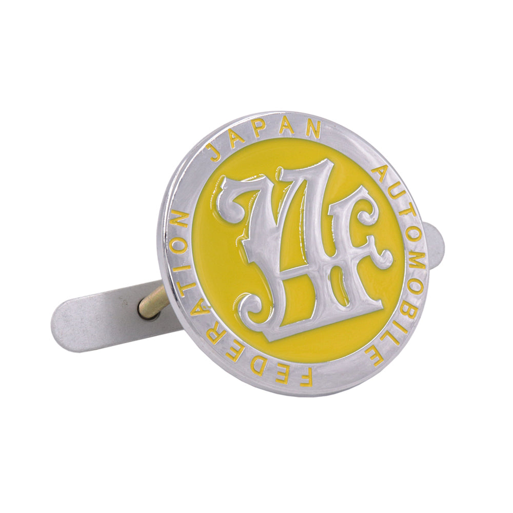Brand New Universal Japan Automobile Federation JAF METAL Yellow Emblem Badge Cars Front Grille