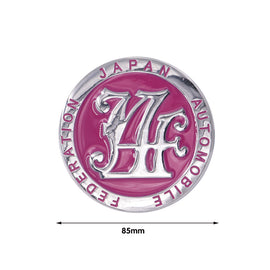 Brand New Universal Japan Automobile Federation JAF METAL Pink Emblem Badge Cars Front Grille