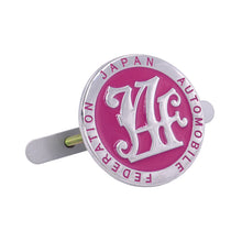 Load image into Gallery viewer, Brand New Universal Japan Automobile Federation JAF METAL Pink Emblem Badge Cars Front Grille