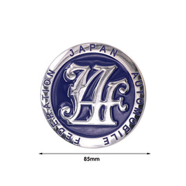 Brand New Universal Japan Automobile Federation JAF METAL Blue Emblem Badge Cars Front Grille