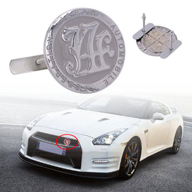 Brand New Universal Japan Automobile Federation JAF METAL GREY Emblem Badge Cars Front Grille