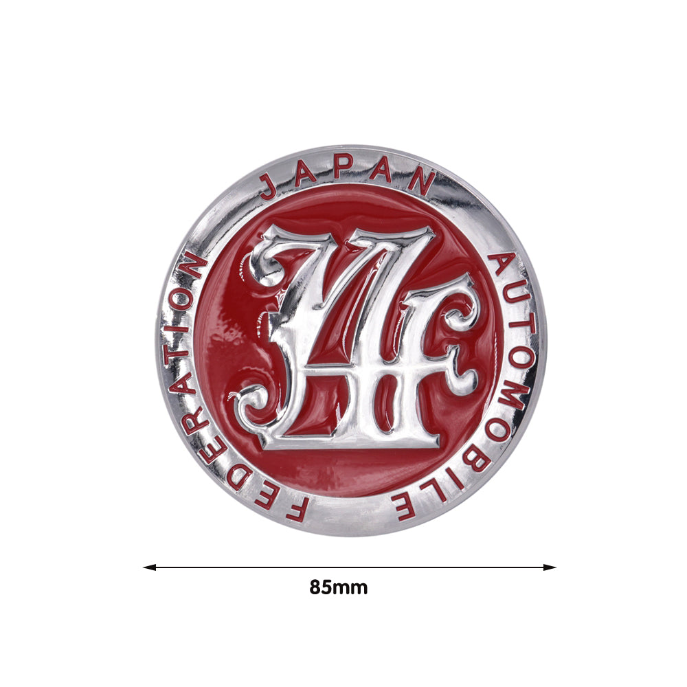 Brand New Universal Japan Automobile Federation JAF METAL Red Emblem Badge Cars Front Grille