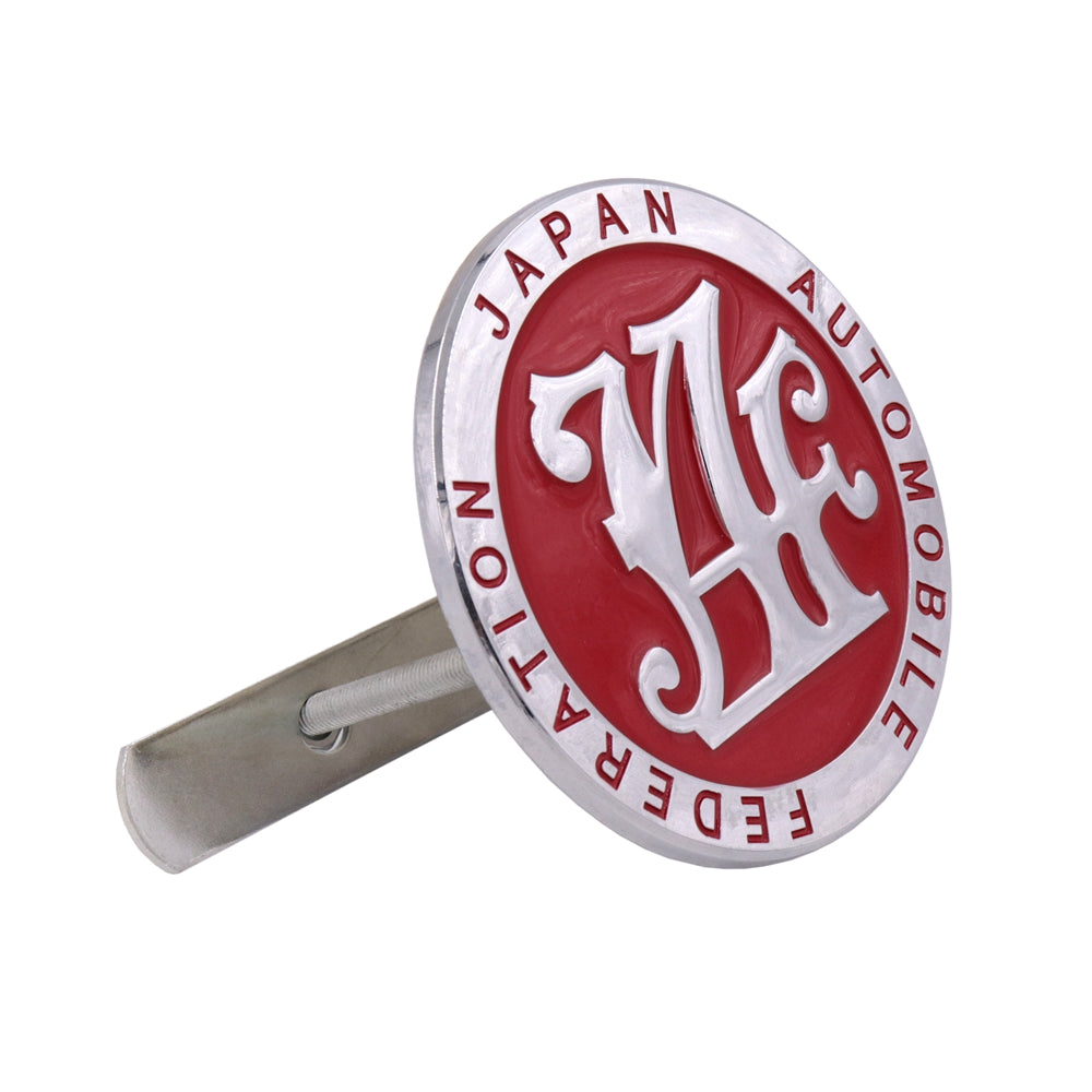 Brand New Universal Japan Automobile Federation JAF METAL Red Emblem Badge Cars Front Grille