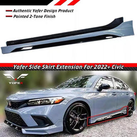 Brand New 2022-2025 Honda Civic Yofer Sonic Gray Black 2 Toned Side Skirt Extension