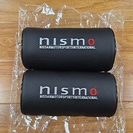 Brand New 2PCS JDM NISSAN NISMO Carbon Fiber & Embroidery Car Seat Neck Cushion Pillow Headrest