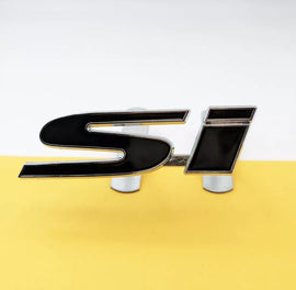 Brand New 3D Chrome Black Metal Honda Civic Si Logo Front Grille Emblem Black