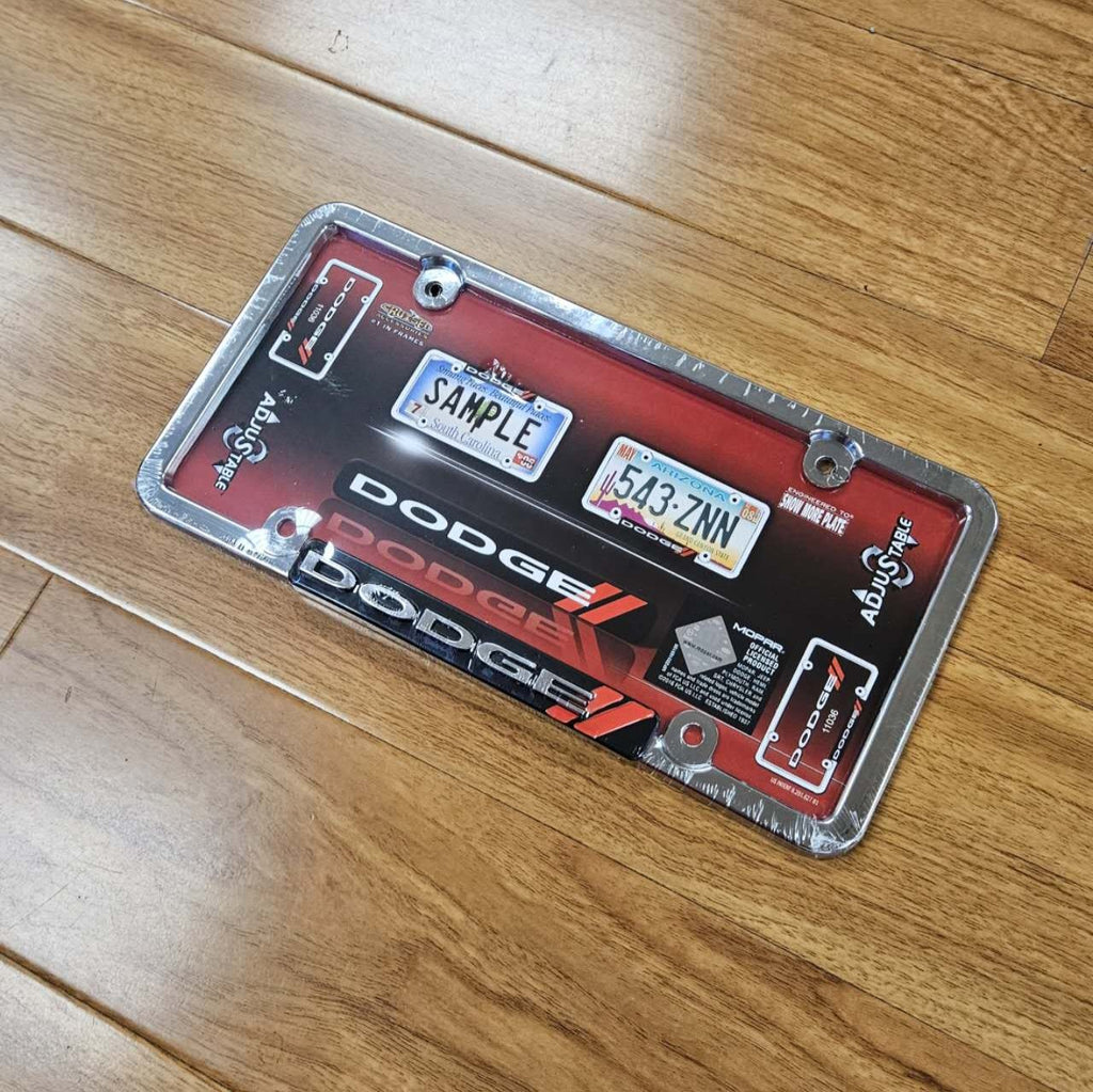 BRAND NEW Official Licensed Product Cruiser Accessories License Plate Frame Dodge Logo Chrome (11036) License Pate Frame