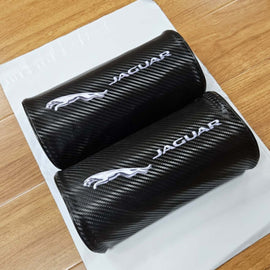 Brand New 2PCS JDM Jaguar Carbon Fiber Car Seat Neck Cushion Pillow Headrest Pad