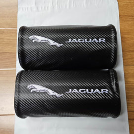 Brand New 2PCS JDM Jaguar Carbon Fiber Car Seat Neck Cushion Pillow Headrest Pad