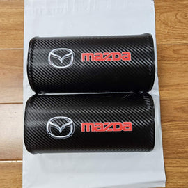 Brand New 2PCS JDM Mazda Carbon Fiber Car Seat Neck Cushion Pillow Headrest Pad