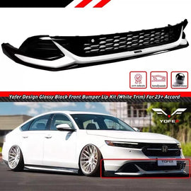 BRAND NEW 2023-2025 HONDA ACCORD YOFER FRONT BUMPER LIP PEARL WHITE TRIM