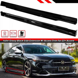 BRAND NEW 2023-2025 Honda Accord 11th Gen Yofer Gloss Black Add On Side Skirt Extension