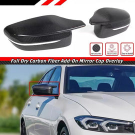 BRAND NEW 2023-2024 BMW M240i M340i M440i M50 M STYLE REAL CARBON FIBER ADD-ON SIDE MIRROR COVER CAPS