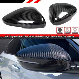 BRAND NEW HONDA ACCORD 2018-2022 Real Carbon Fiber Side Mirror Cover Add On Caps