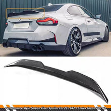 Load image into Gallery viewer, BRAND NEW 2022-2025 BMW G42 2 SERIES M240i G87 M2 MP STYLE HIGH KICK REAL CARBON FIBER TRUNK LID SPOILER WING