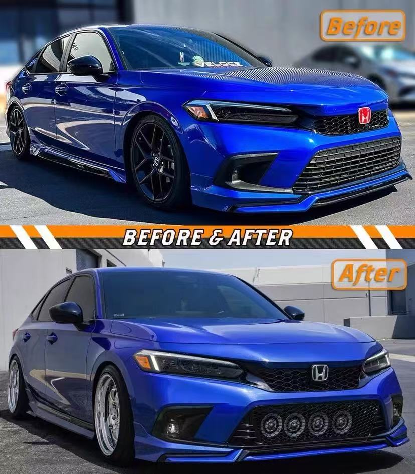 BRAND NEW 2022-2024 HONDA CIVIC TYPE-R FL5 STYLE GLOSS BLACK FRONT LOWER GRILLE GRILL