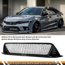 Load image into Gallery viewer, BRAND NEW 2022-2024 HONDA CIVIC TYPE-R FL5 STYLE GLOSS BLACK FRONT LOWER GRILLE GRILL