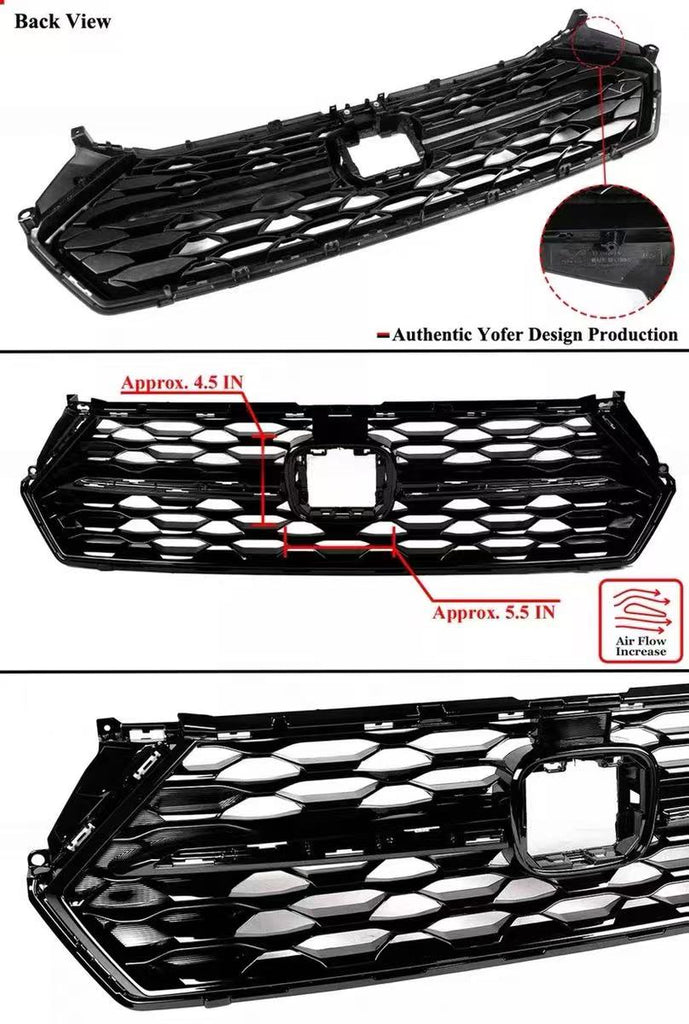 BRAND NEW 2023-2025 HONDA ACCORD 11TH GEN YOFER GLOSS BLACK FRONT BUMPER MESH GRILL GRILLE - PEARL WHITE TRIM